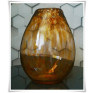 Owalny bursztynowy wazon szklany kolorowy z artystycznego szkła H-30 cm - 4