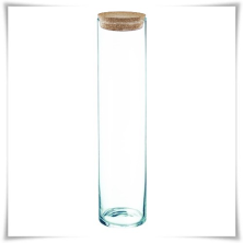 Tuba szklana z korkiem H-40 cm D-8,5 cm / szkło ekologiczne