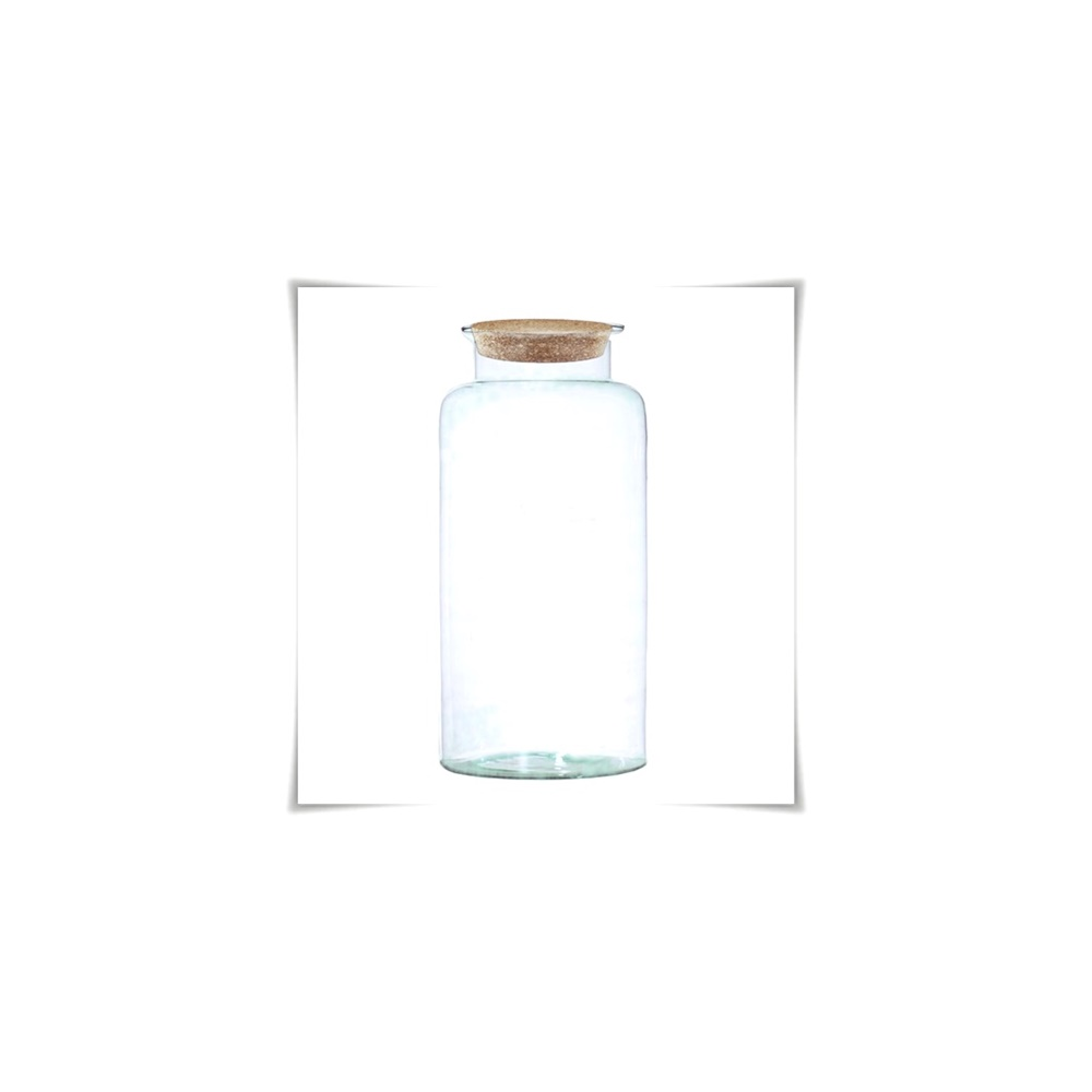 Słój szklany z korkiem W-332B1 H-40 cm D-19 cm / szkło ekologiczne - 1