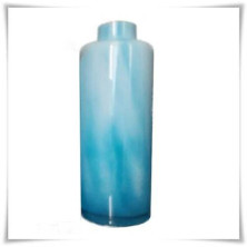 Błękitny wazon szklany kolorowy z artystycznego szkła butelka H-36 cm