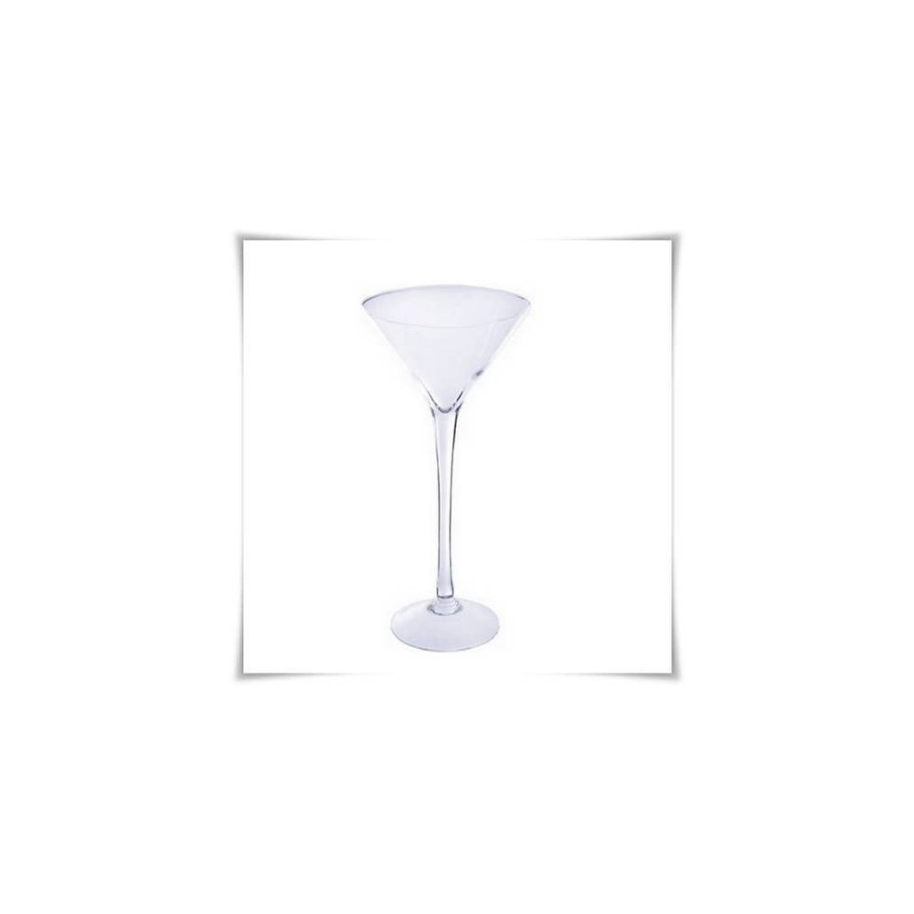 Wazon szklany na wysokiej nóżce martini H-40 cm D-17 cm - 2