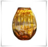Owalny bursztynowy wazon szklany kolorowy z artystycznego szkła H-30 cm - 2