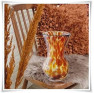 Bursztynowy wazon szklany kolorowy z artystycznego szkła 22 cm pękaty - 1